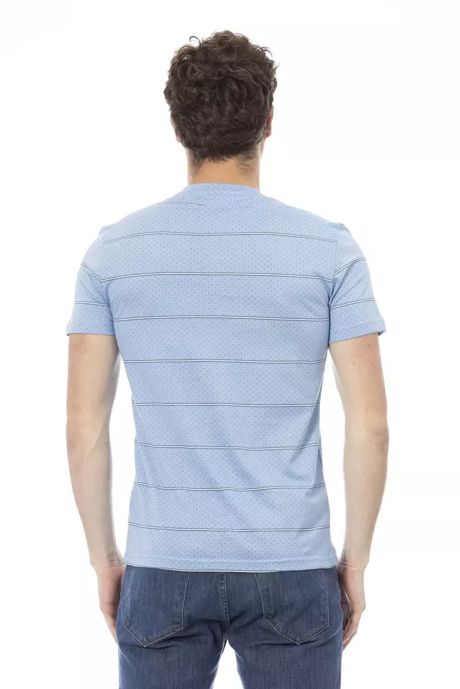 Baldinini Trend Elegant Light Blue Cotton Tee