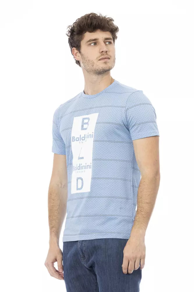 Baldinini Trend Elegant Light Blue Cotton Tee