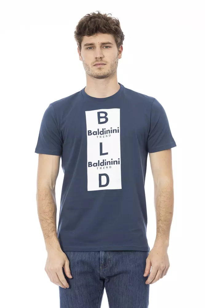 Baldinini Trend Elegant Blue Cotton Short Sleeve Tee