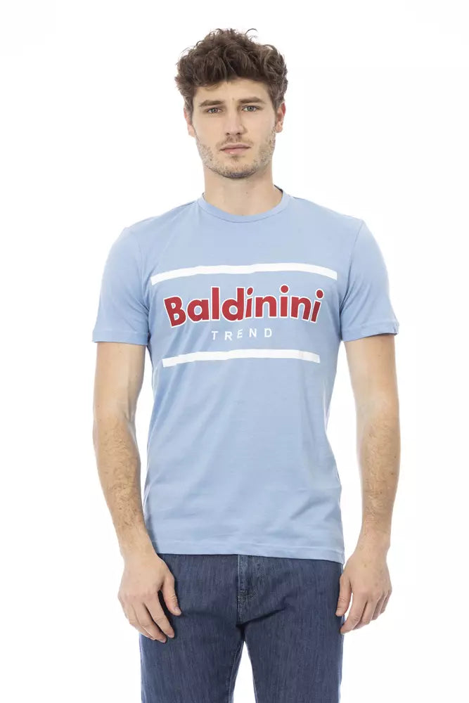 Baldinini Trend Elegant Light Blue Cotton Tee