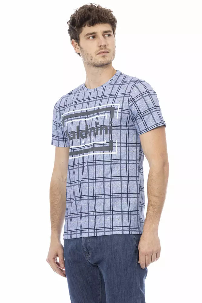 Baldinini Trend Light Blue Cotton Tee with Front Print