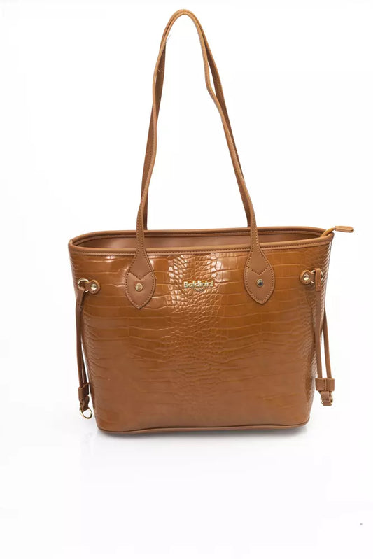 Baldinini Trend Chic Golden Detail Brown Shoulder Bag