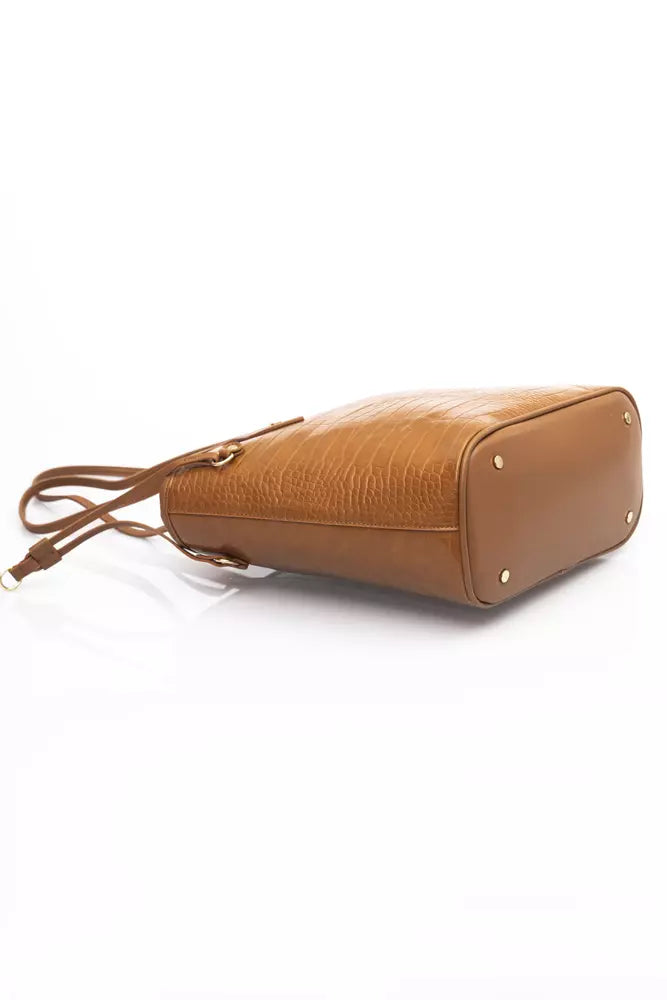 Baldinini Trend Chic Golden Detail Brown Shoulder Bag