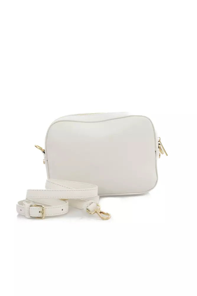 Baldinini Trend Elegant Golden-Detailed White Shoulder Bag