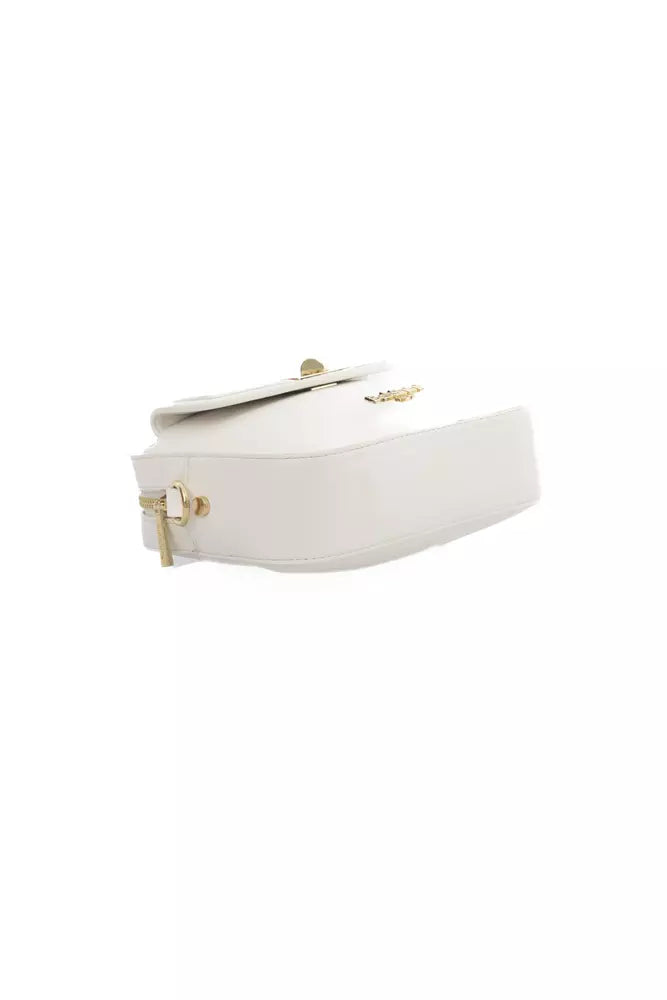 Baldinini Trend Elegant Golden-Detailed White Shoulder Bag