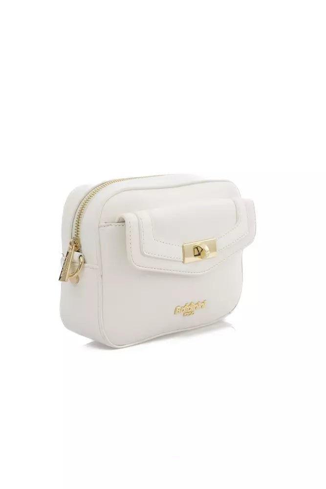 Baldinini Trend Elegant Golden-Detailed White Shoulder Bag