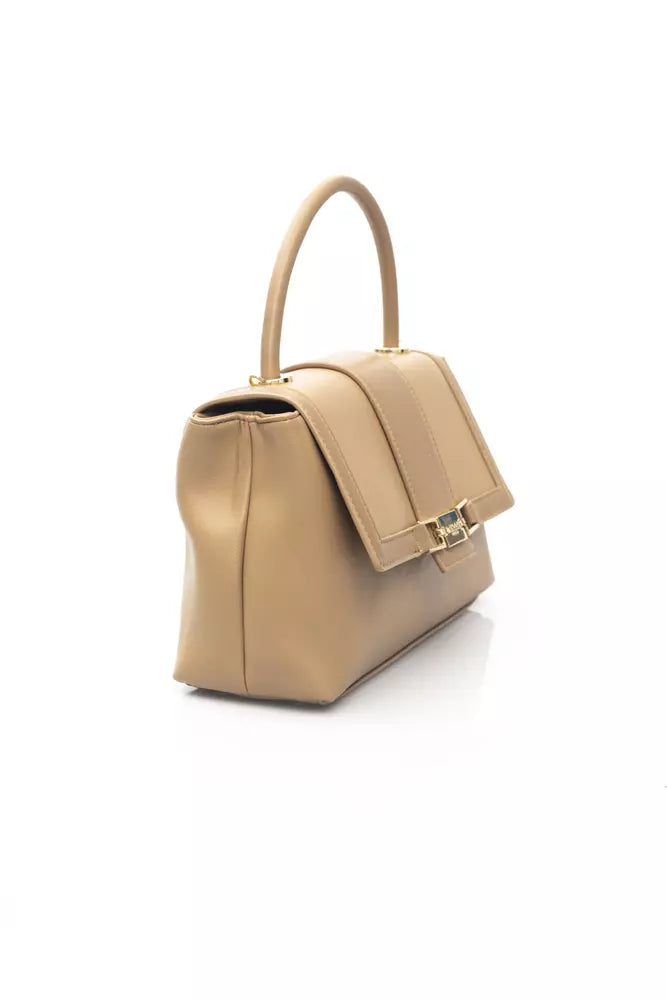 Baldinini Trend Beige Chic Shoulder Bag with Golden Details