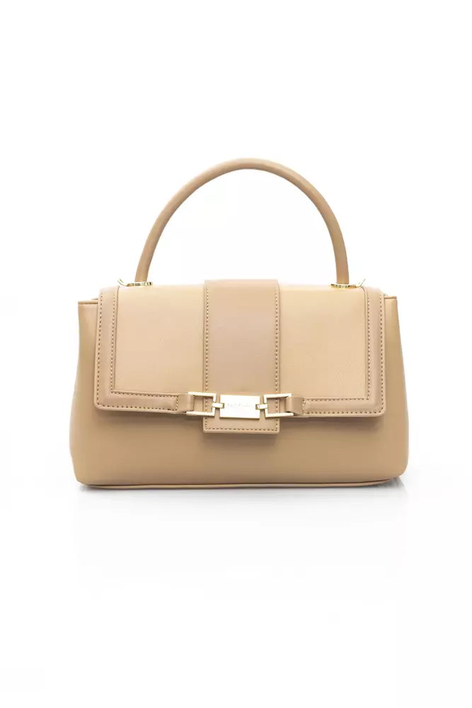 Baldinini Trend Beige Chic Shoulder Bag with Golden Details