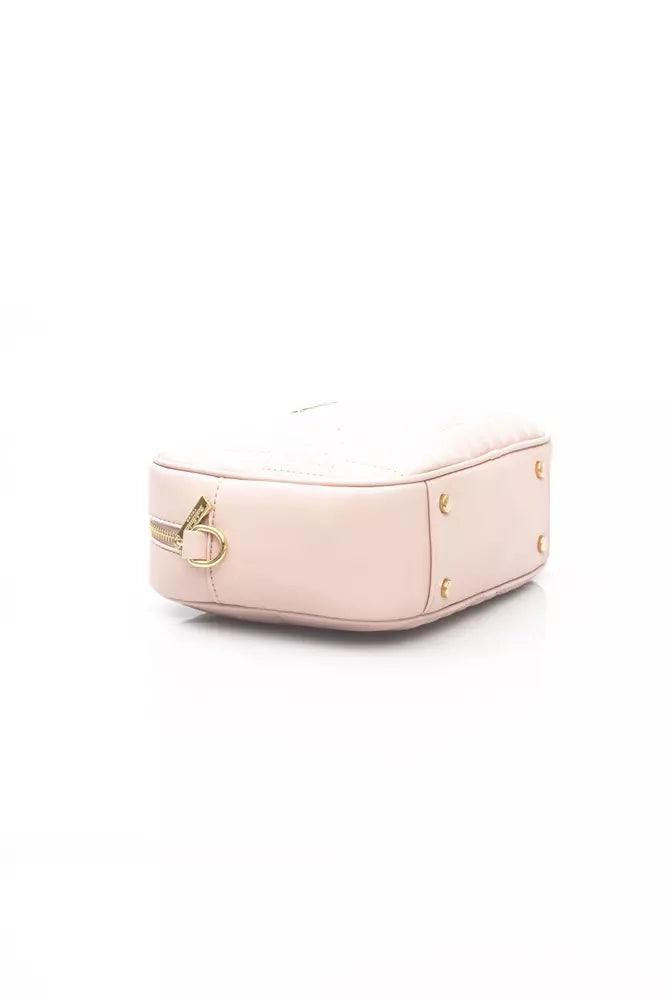 Baldinini Trend Elegant Pink Shoulder Bag with Golden Accents