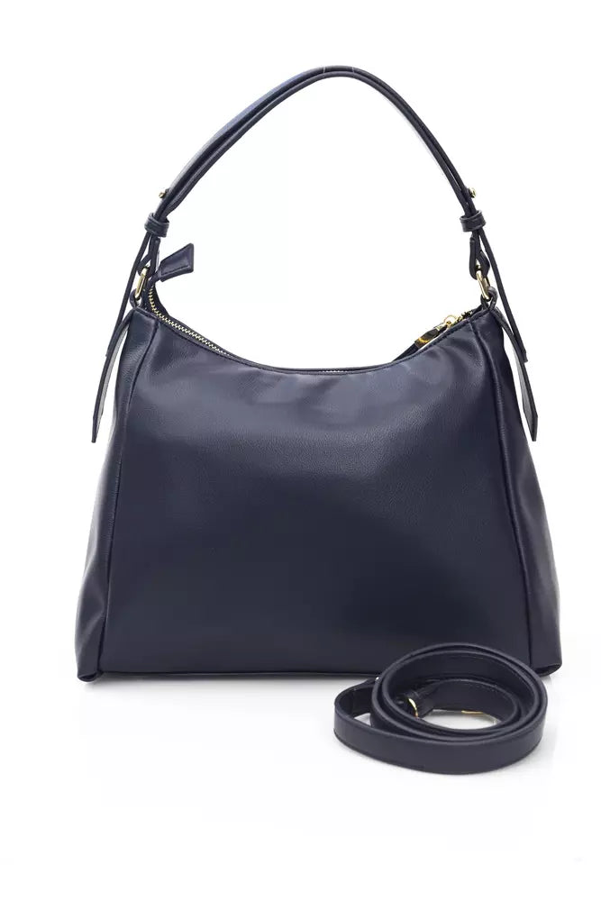 Baldinini Trend Elegant Blue Shoulder Bag with Golden Detailing