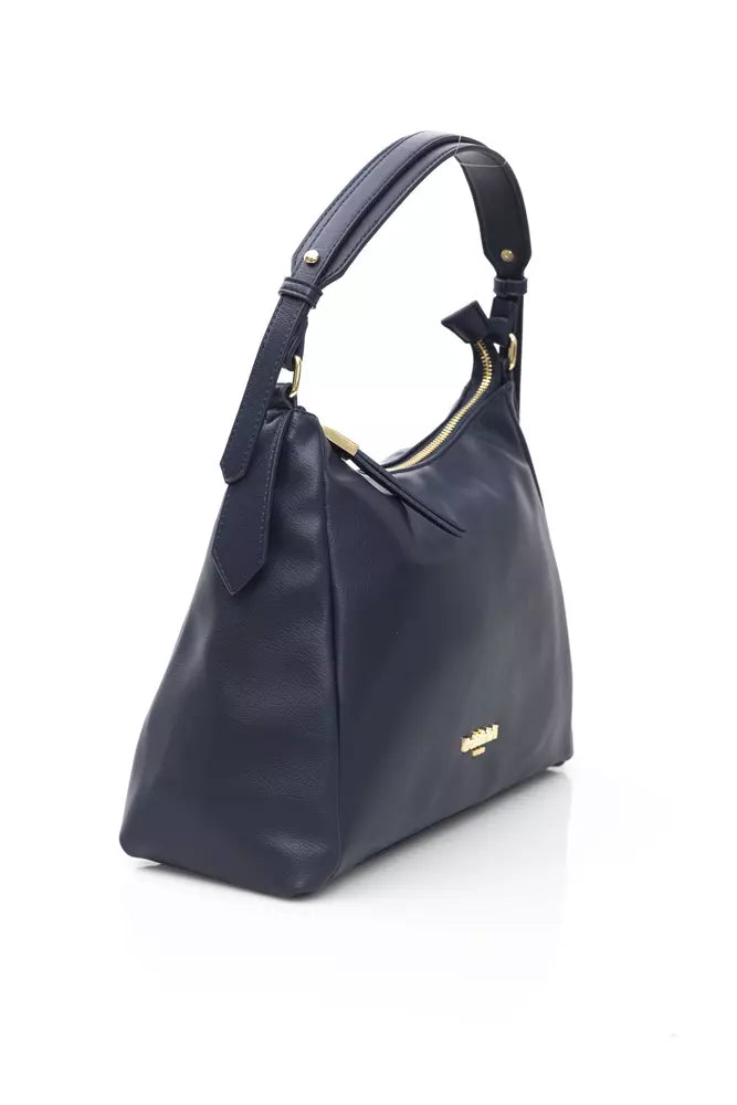 Baldinini Trend Elegant Blue Shoulder Bag with Golden Detailing