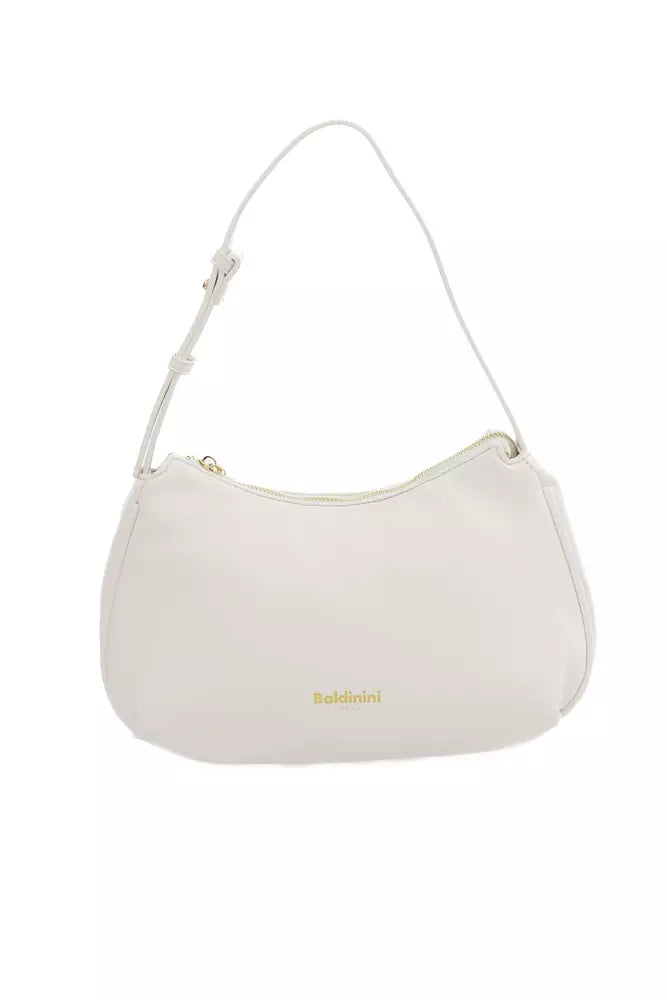 Baldinini Trend Elegant White Shoulder Bag with Golden Accents