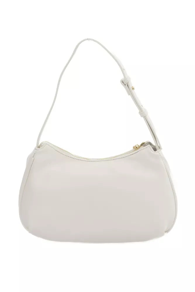 Baldinini Trend Elegant White Shoulder Bag with Golden Accents