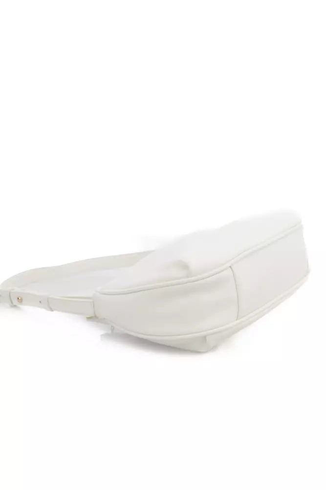 Baldinini Trend Elegant White Shoulder Bag with Golden Accents