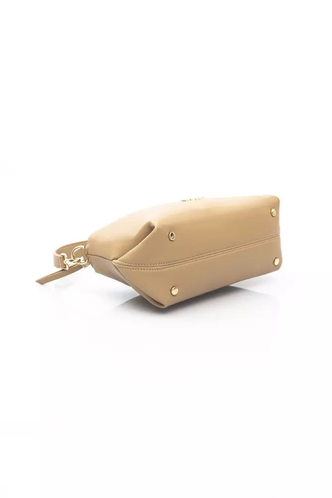 Baldinini Trend Elegant Beige Shoulder Bag with Golden Accents