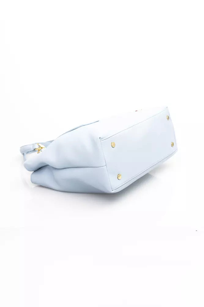 Baldinini Trend Elegant Light Blue Shoulder Bag with Golden Accents