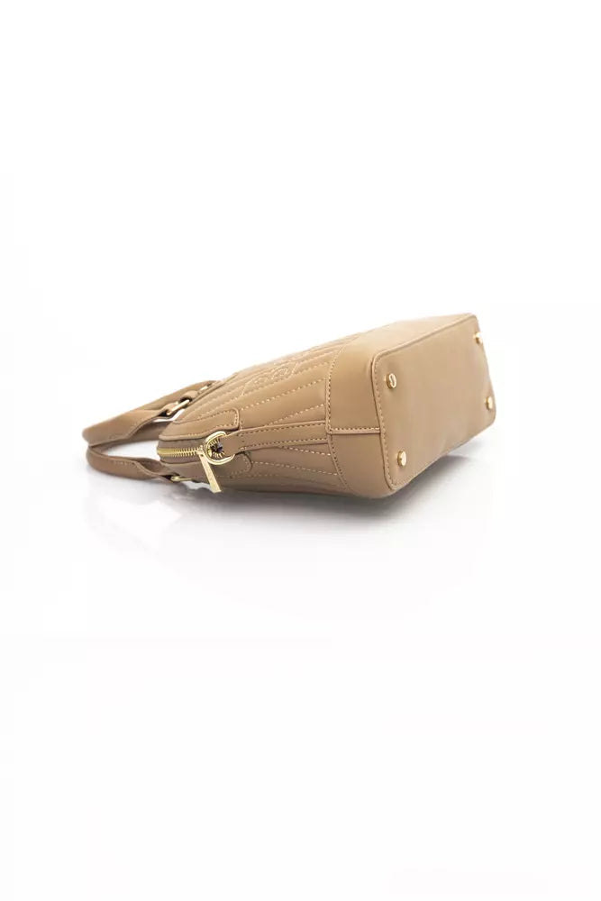 Baldinini Trend Elegant Beige Shoulder Bag with Golden Accents