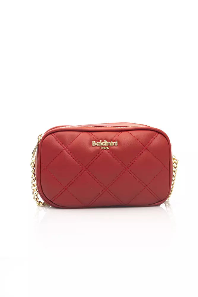 Baldinini Trend Elegant Red Shoulder Bag with Golden Accents