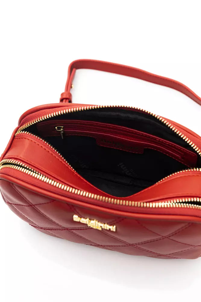 Baldinini Trend Elegant Red Shoulder Bag with Golden Accents