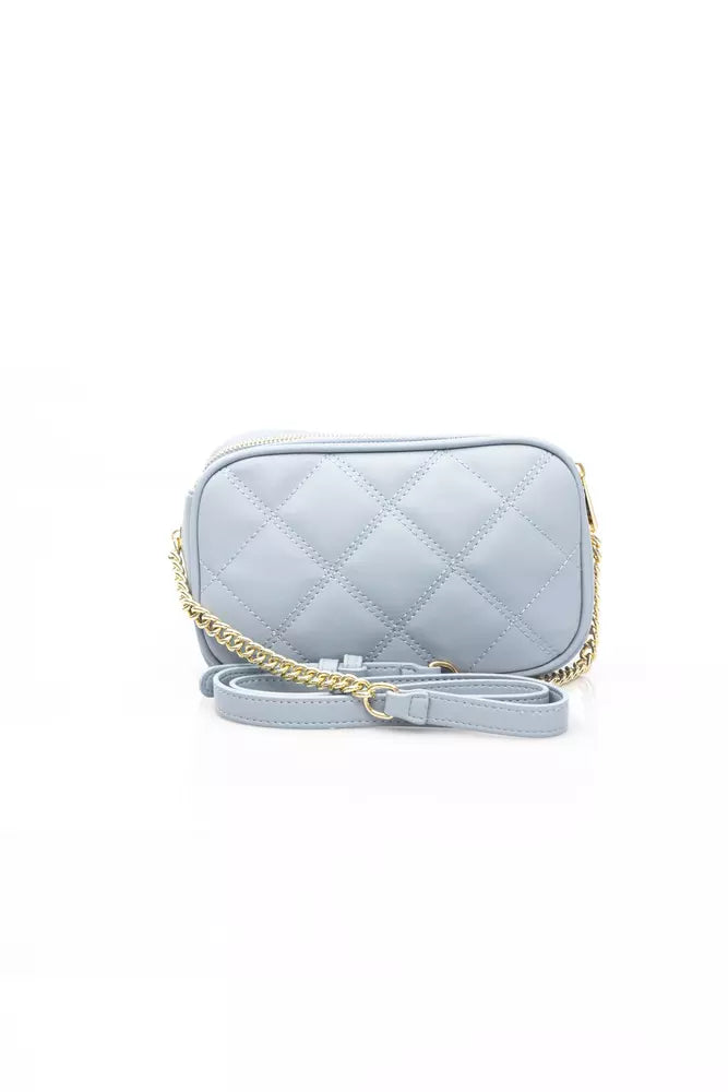 Baldinini Trend Elegant Light Blue Shoulder Bag with Golden Accents