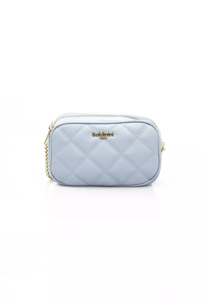 Baldinini Trend Elegant Light Blue Shoulder Bag with Golden Accents