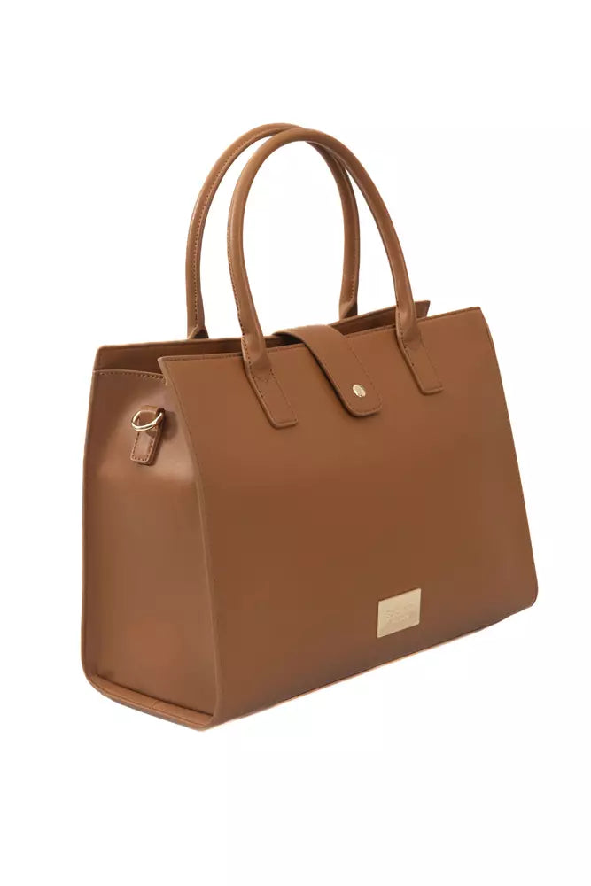 Baldinini Trend Elegant Brown Shoulder Bag with Golden Accents