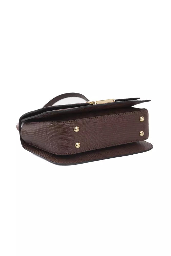 Baldinini Trend Elegant Brown Shoulder Bag with Golden Accents