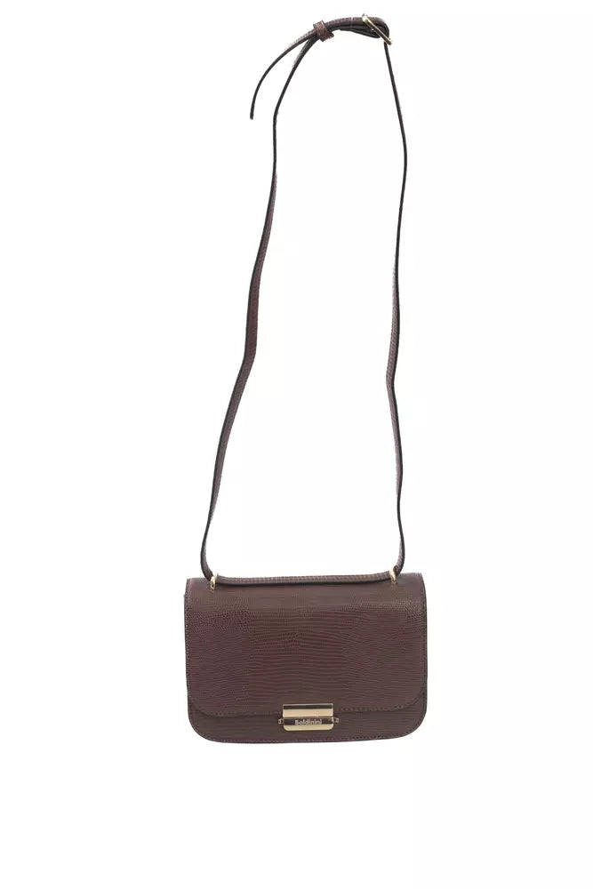 Baldinini Trend Elegant Brown Shoulder Bag with Golden Accents