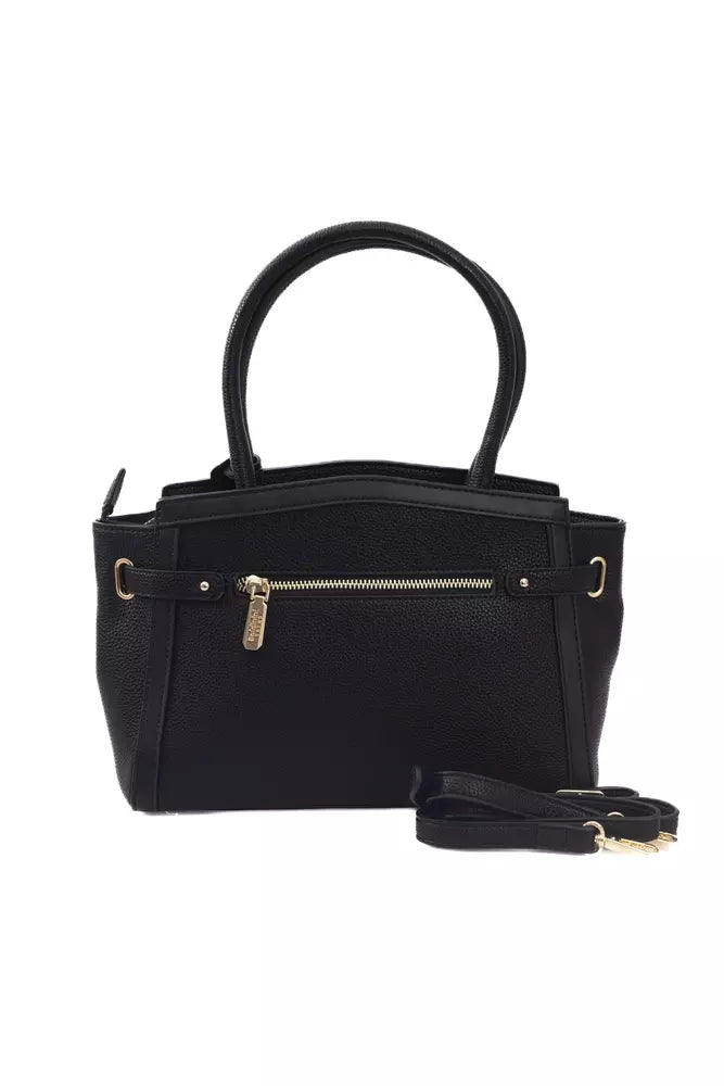 Baldinini Trend Elegant Black Shoulder Bag with Golden Accents