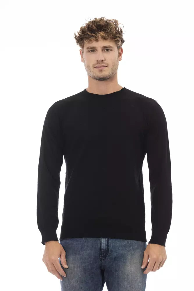 Alpha Studio Sleek Crewneck Sweater in Luxe Fabric Blend