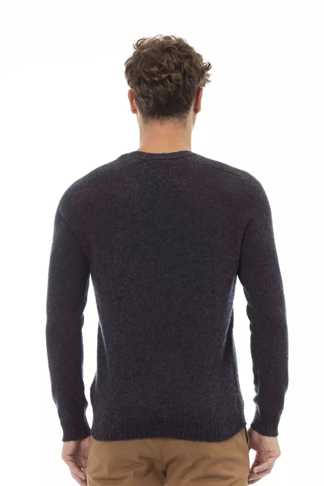 Alpha Studio Elegant Crewneck Black Sweater