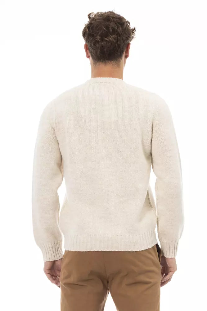 Alpha Studio Elegant Crewneck Alpaca Blend Sweater