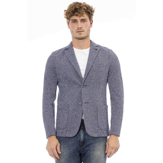 Distretto12 Elegant Blue Fabric Jacket with Classic Cut