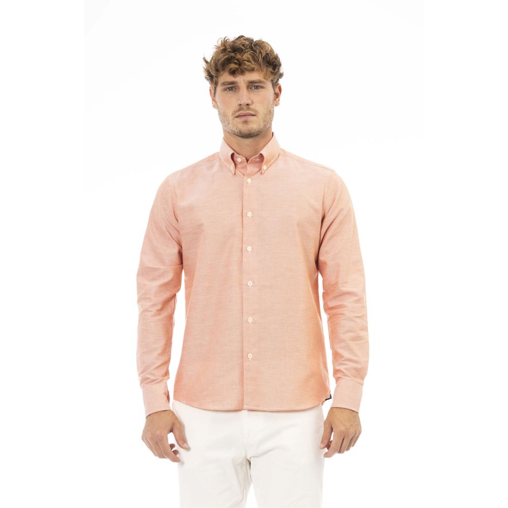 Baldinini Trend Elegant Orange Cotton Blend Shirt