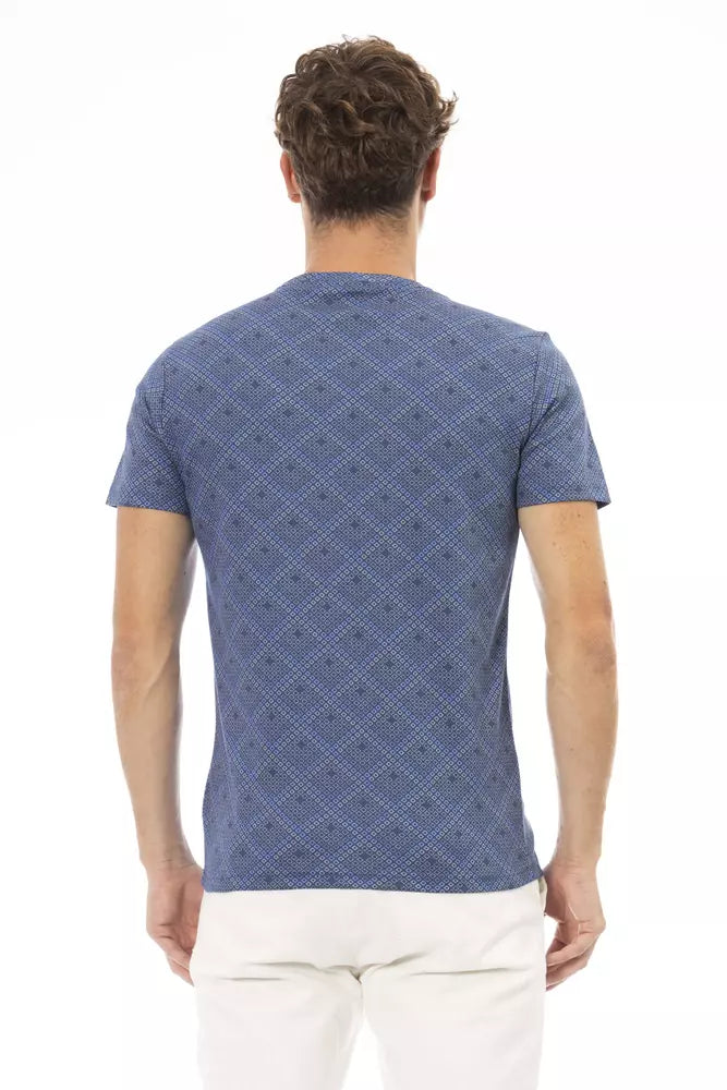 Baldinini Trend Elevated Blue Cotton Tee with Front Print