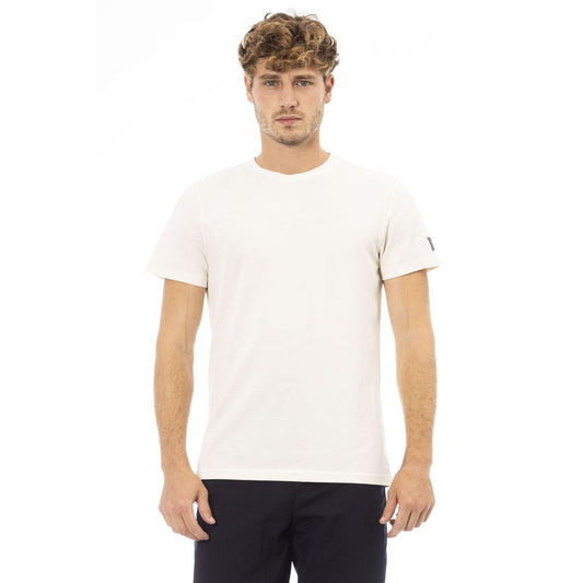 Baldinini Trend Elegant White Monogram Crew Neck Tee