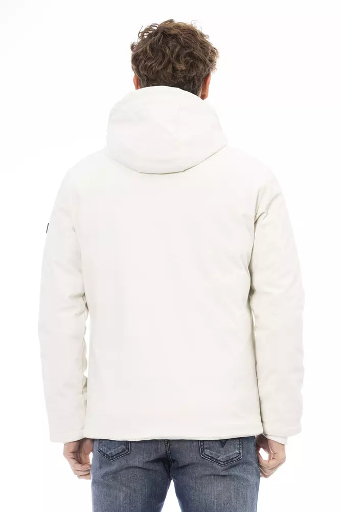 Baldinini Trend Elegant White Monogram Threaded Jacket