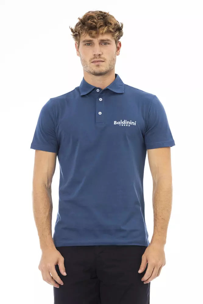 Baldinini Trend Elegant Blue Cotton Polo with Embroidered Logo