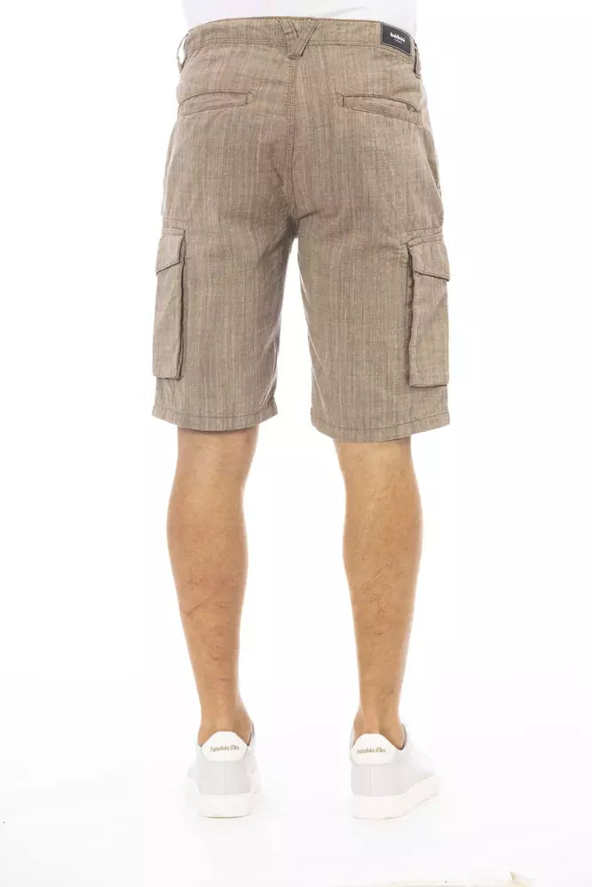 Baldinini Trend Chic Non-Uniform Brown Cargo Shorts