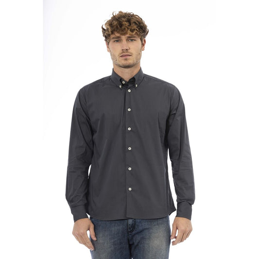 Baldinini Trend Elegant Gray Cotton Blend Shirt