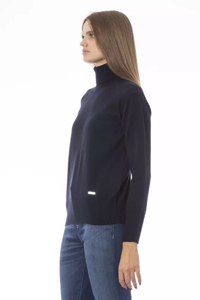 Baldinini Trend Elegant Blue Turtleneck Sweater