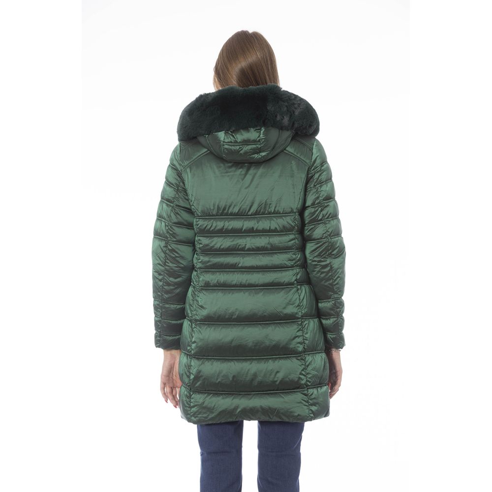 Baldinini Trend Chic Green Long Down Winter Jacket