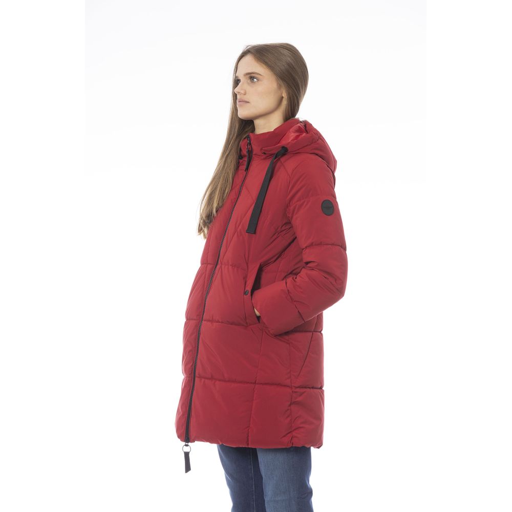 Baldinini Trend Elegant Red Long Down Jacket for Women