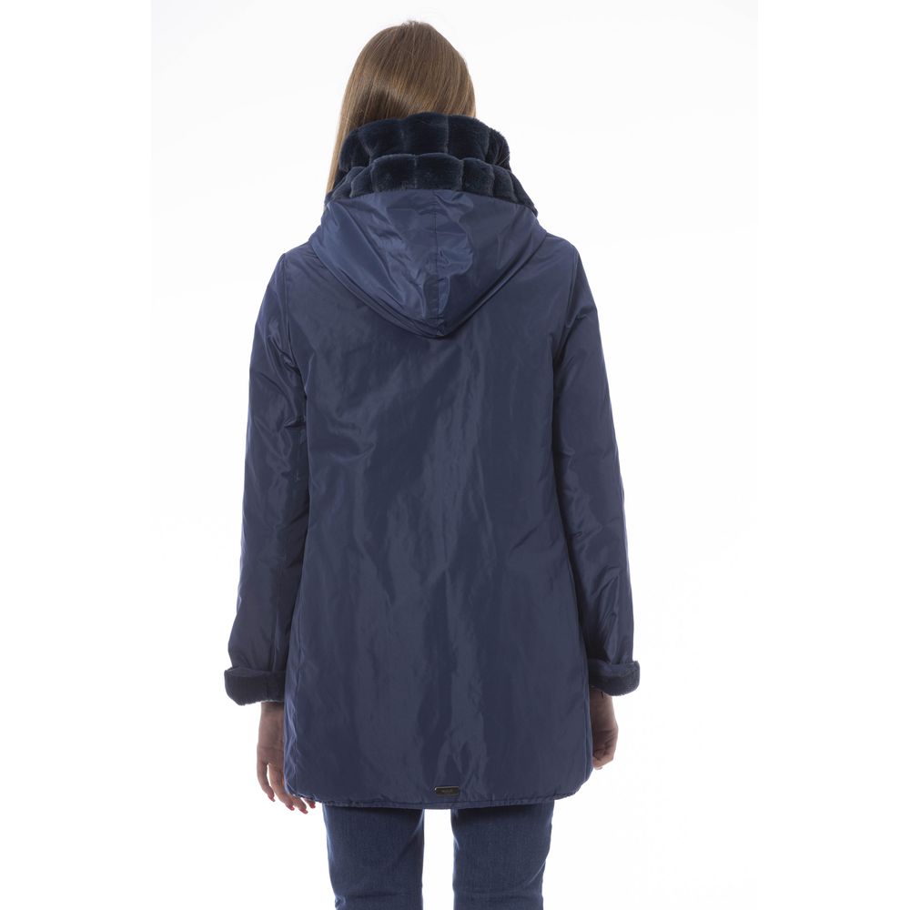 Baldinini Trend Reversible Light Blue Hooded Jacket