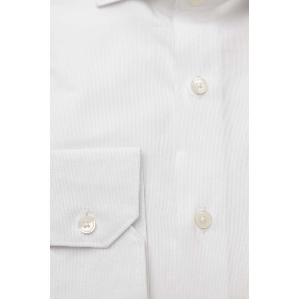 Bagutta Elegant White Cotton French Collar Shirt