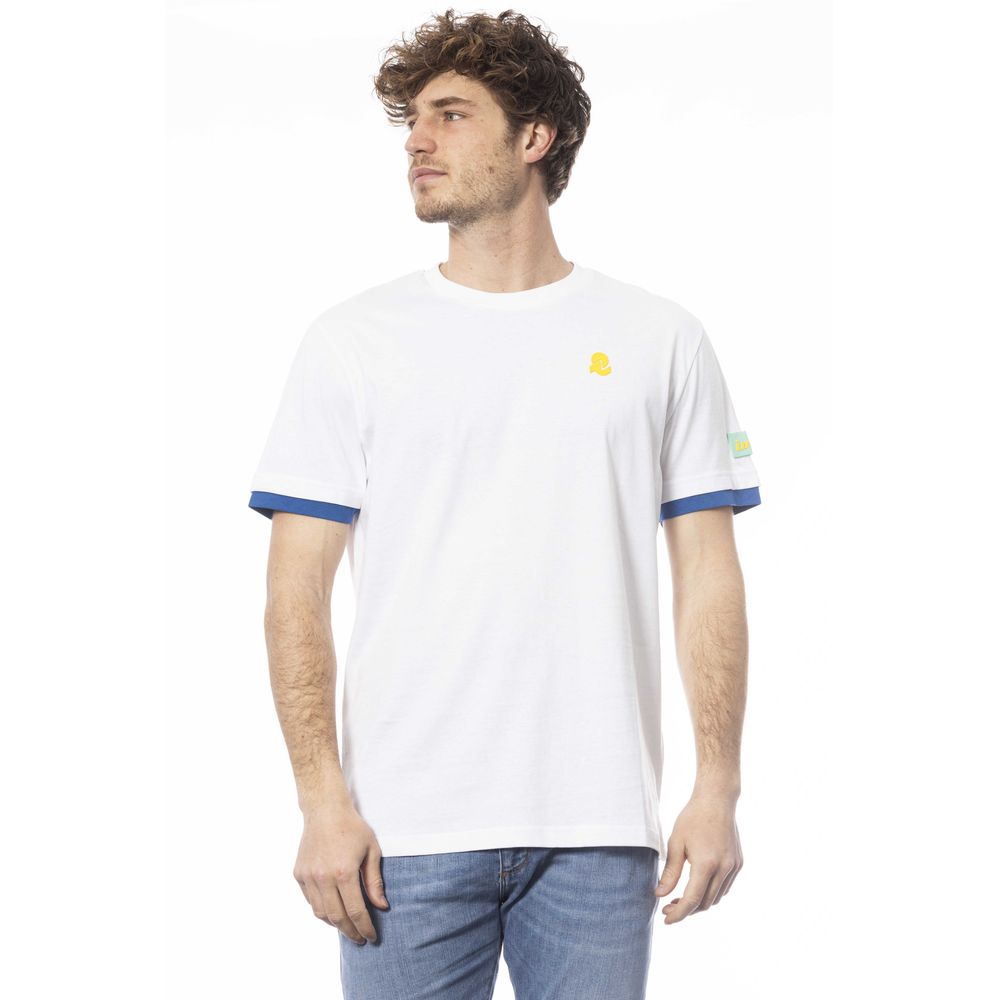 Invicta Elegant White Cotton Crew Neck Tee