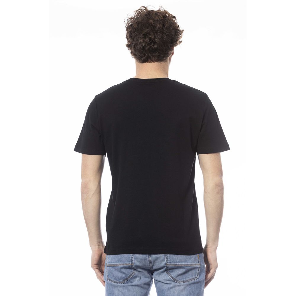 Ungaro Sport Sleek Black Cotton Crew Neck Tee