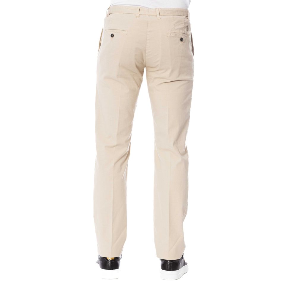 Trussardi Chic Beige Cotton Blend Trousers