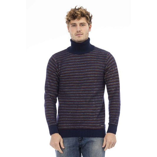 Distretto12 Elegant Turtleneck Sweater in Sumptuous Blue