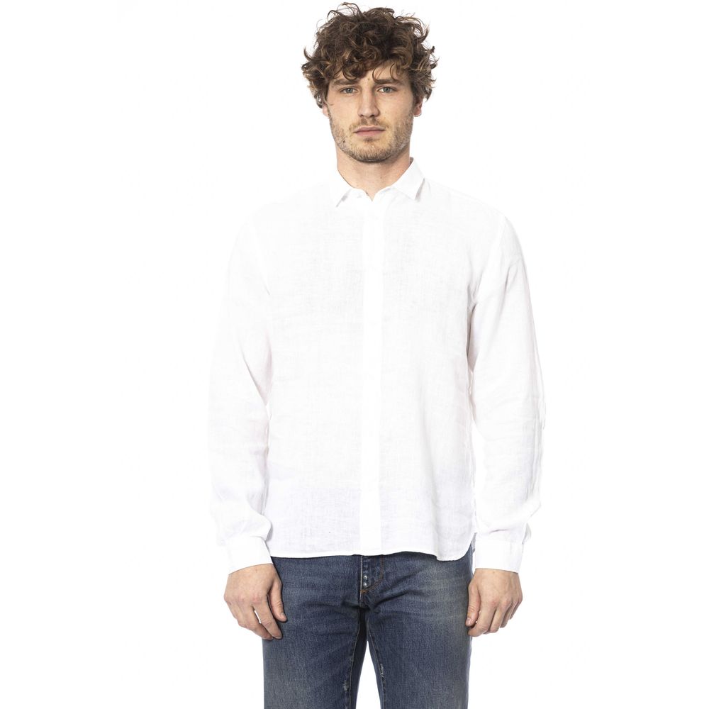 Distretto12 Elegant White Linen Italian Shirt